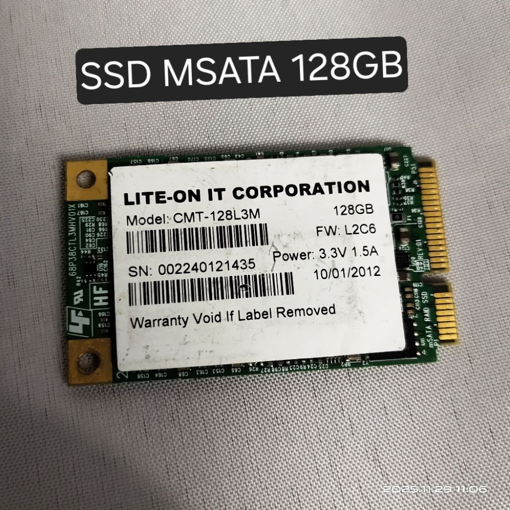 SSD MSATA /mSATA LiteOn 128GB / 128 GB