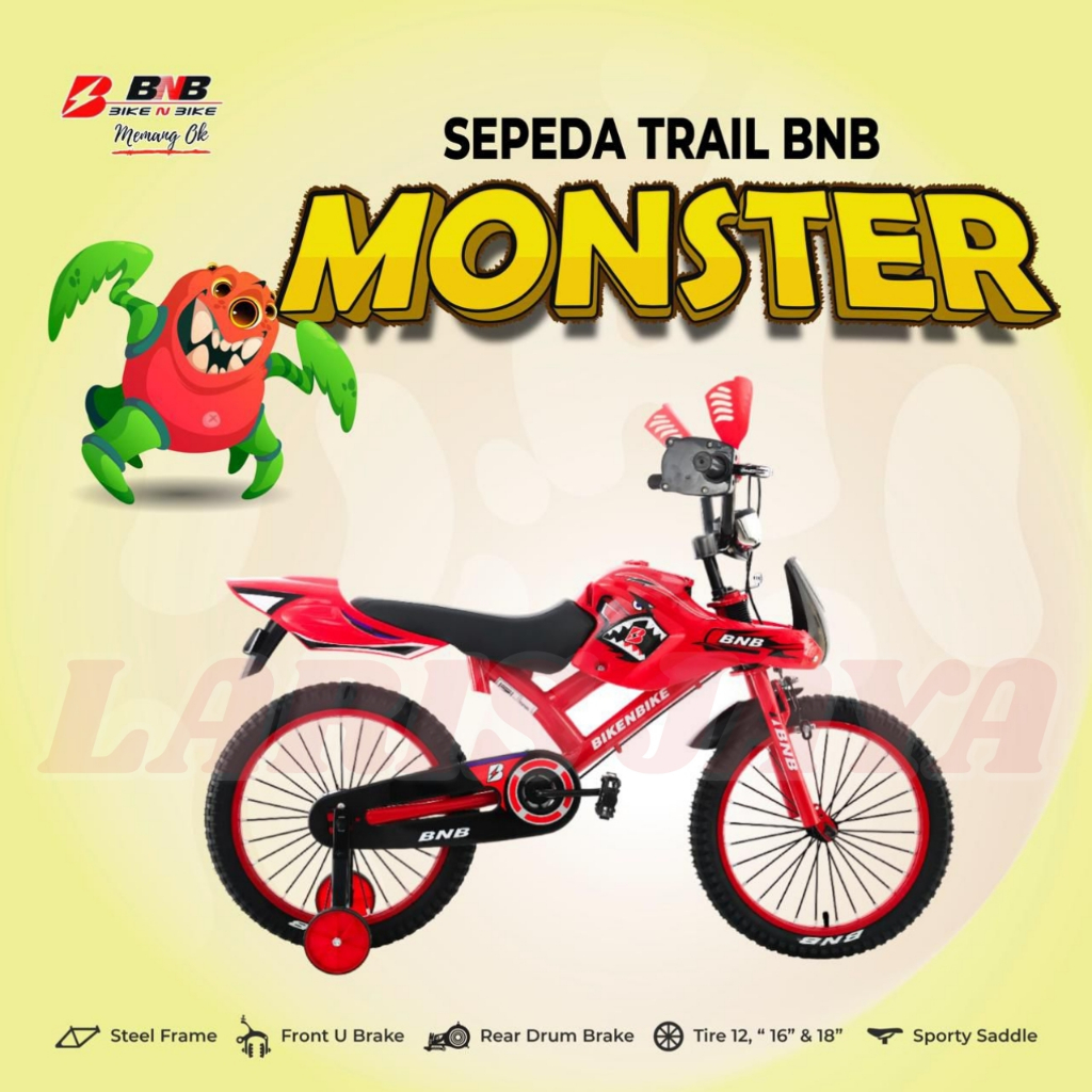 Sepeda Anak Laki BMX BNB Trail Monster 12 16   18 Inch Model Motor Cross sepeda trail anak laki laki