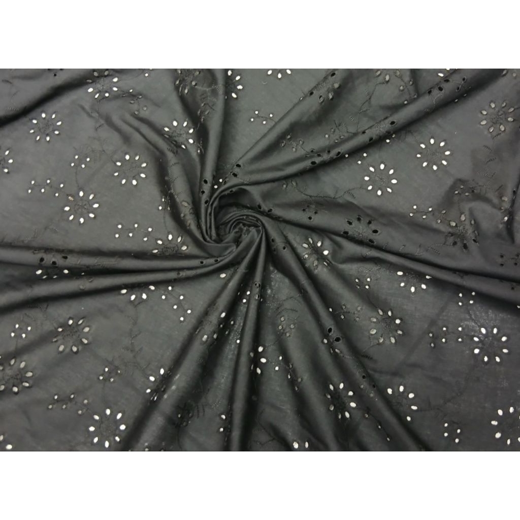 Bahan/kain katun bordir bolong/katun bordir/kain mukena/kain gamis