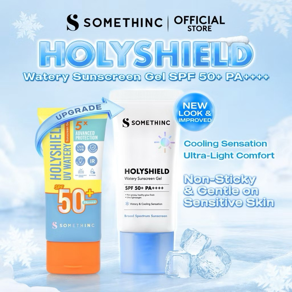 SOMETHINC Holyshield UV Watery Sunscreen Gel SPF 50+ PA++++ - Physical Sunscreen, Sunscreen untuk Ku