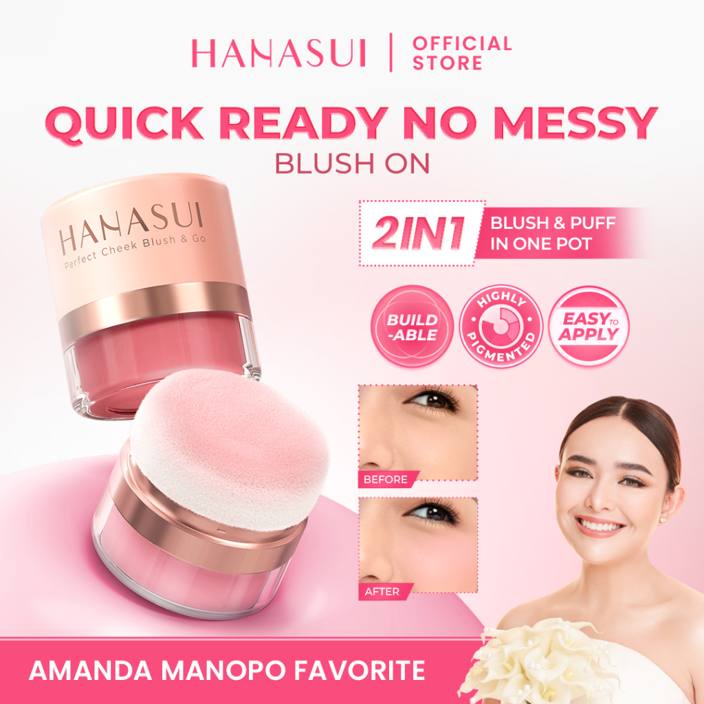 [AMANDA MANOPO FAVORITE] Hanasui Perfect Cheek Blush & Go Powder - Blush On Powder Natural Radiant F