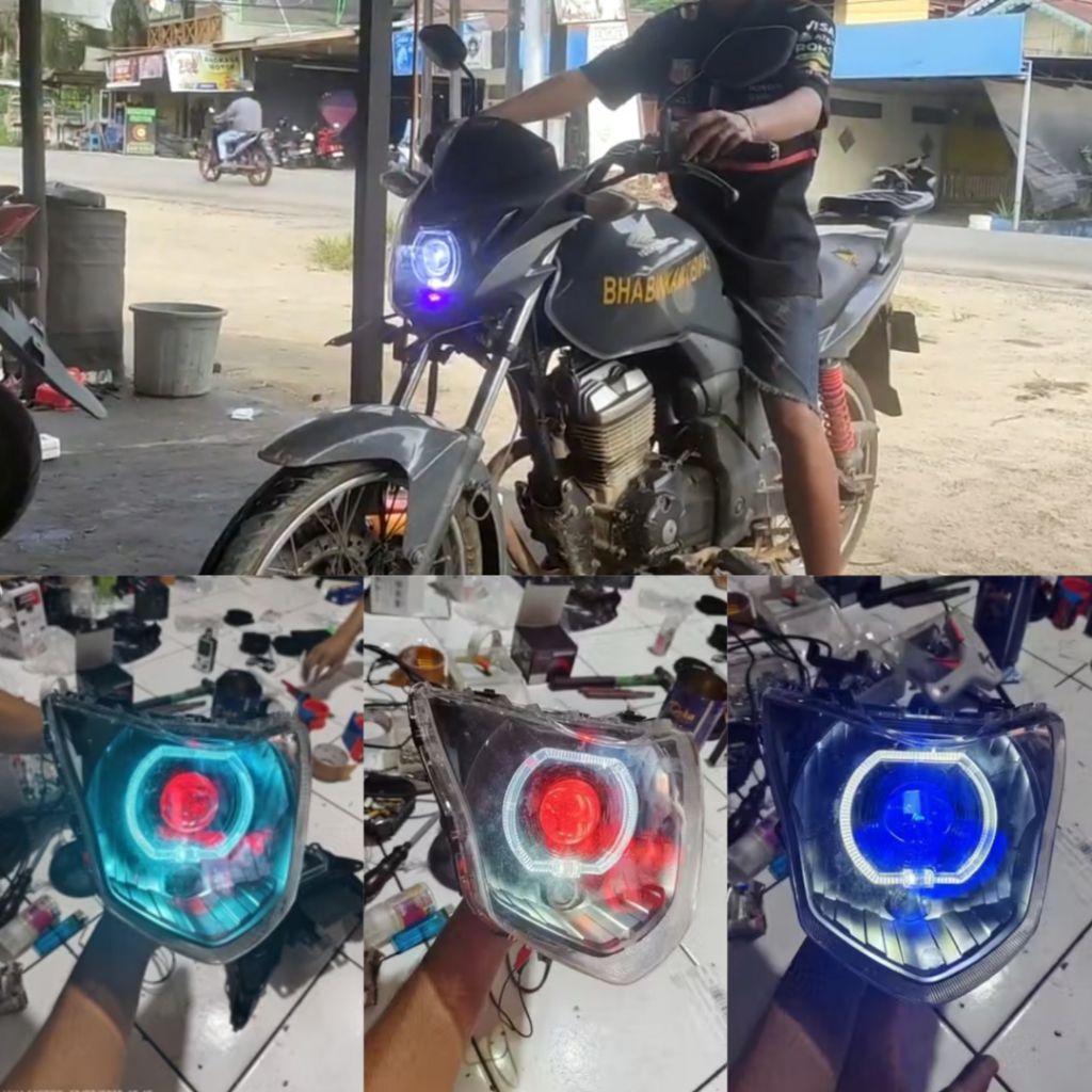 Refektor lampu depan set Biled 4.5in Biled lampu depan verza honda Verza old dan new fuul set