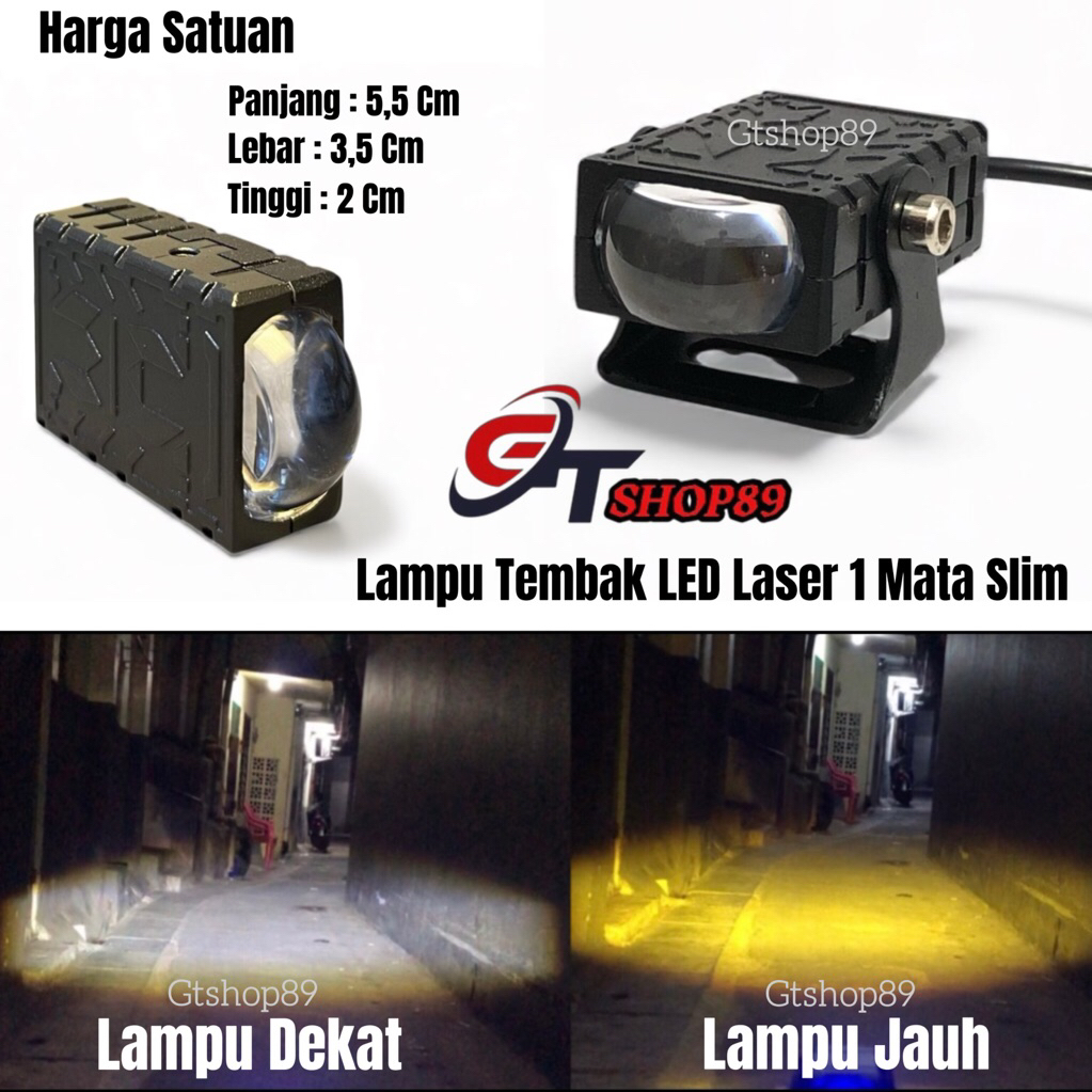 Lampu Tembak Laser 1 Mata Slim MYTH 30Watt Waterproof Cahaya Putih Kuning