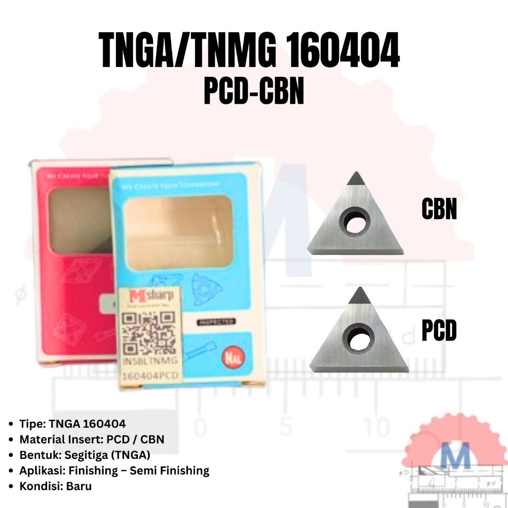 Pahat TNMG1604 CBN/PCD mata pisau bubut TNMG 160404 CBN/PCD