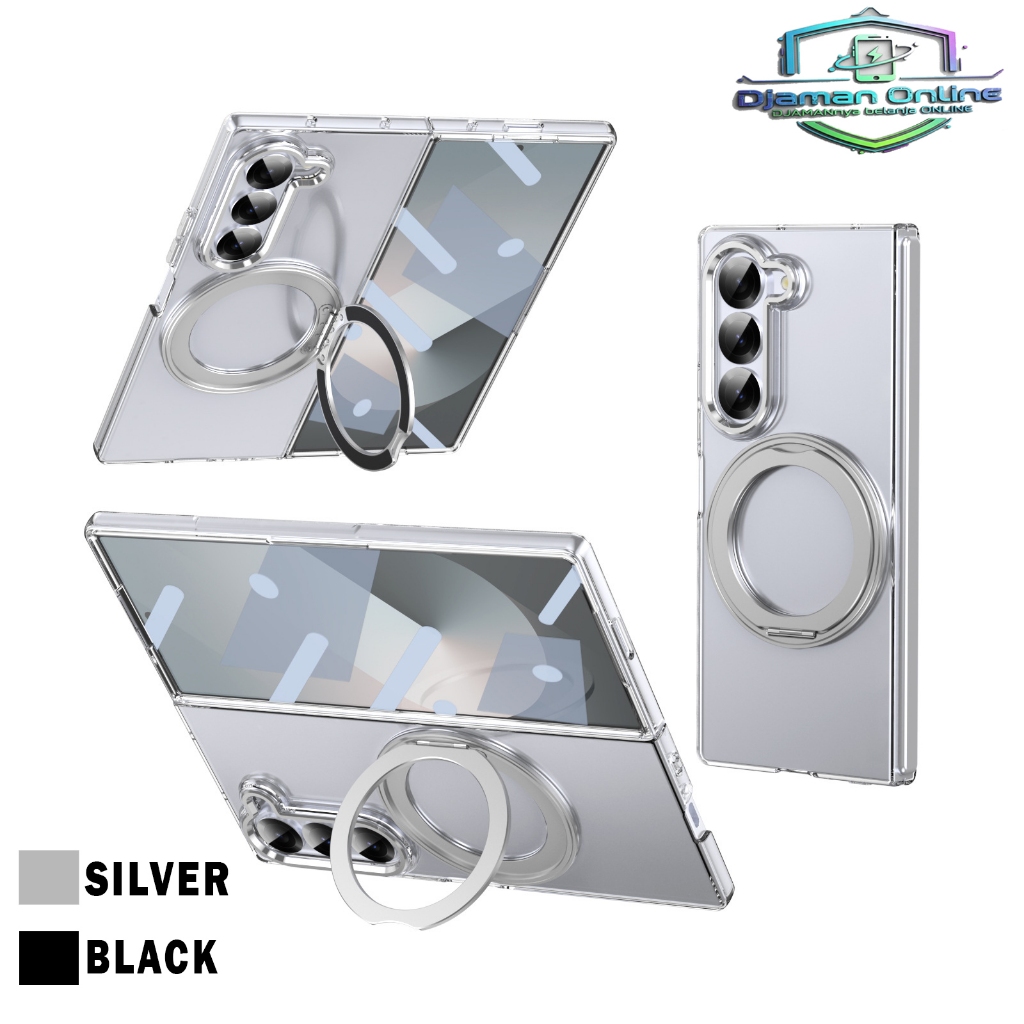 [DJAMAN ONLINE]Case HP Lipat Kaca + Pelindung Lensa Bracket Cincin 360 untuk Samsung Galaxy Z Fold 7