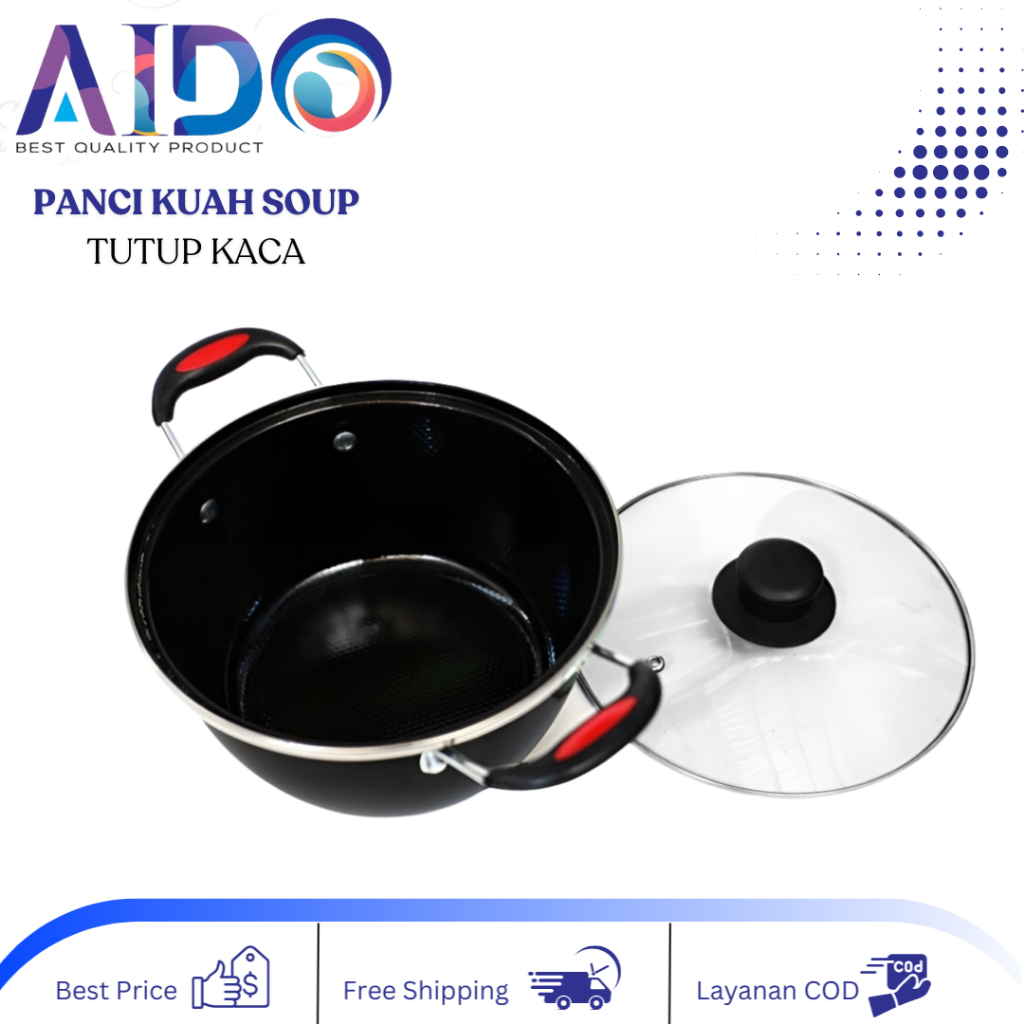 Panci Sop Banyak Ukuran / Panci Sop Enamel Stainless / Soup Pot Panci Susu Enamel