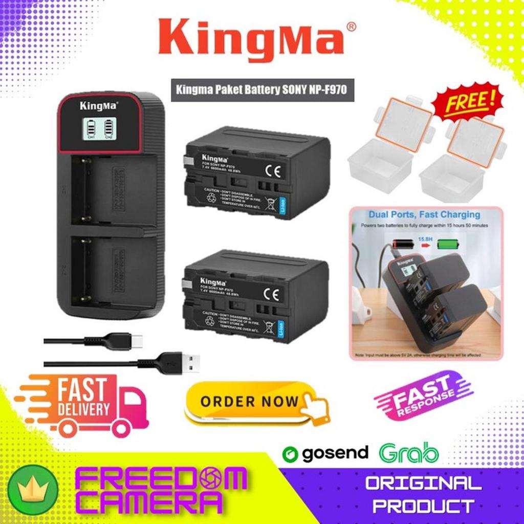 Kingma Paket Battery SONY NP-F970 / F970 2-Pack With Dual Charger LCD