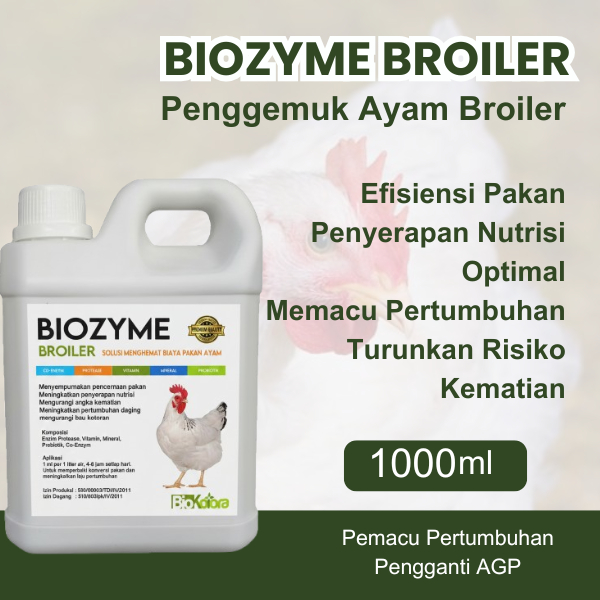 Biozyme Penggemuk Ayam Broiler Solusi Cepat Menambah Bobot Ayam Pemacu Pertumbuhan Pengganti AGP