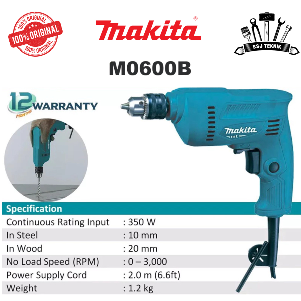 Mesin Bor Tangan / Bor Listrik MAKITA M 0600 B Original