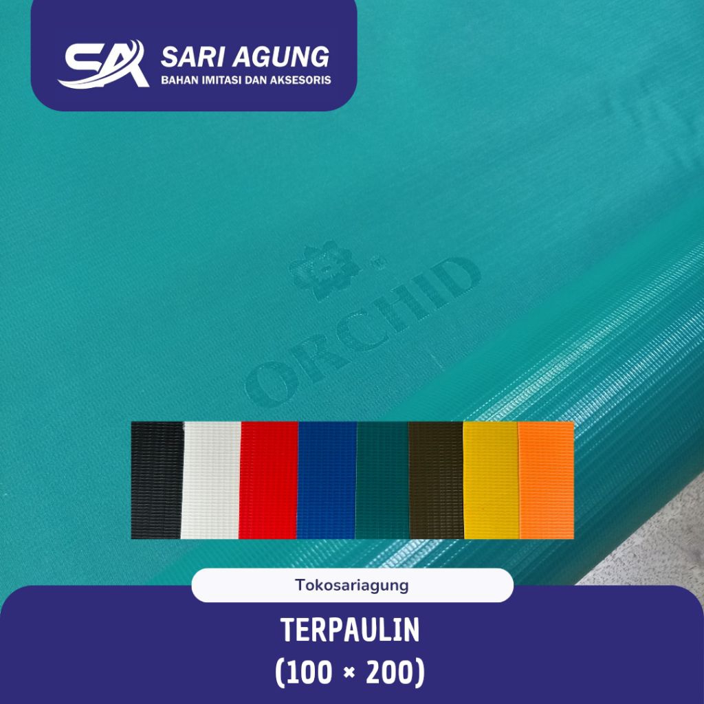 TERPAULIN (METER) TERPAL PVC SEMI KARET MERK ORCHID