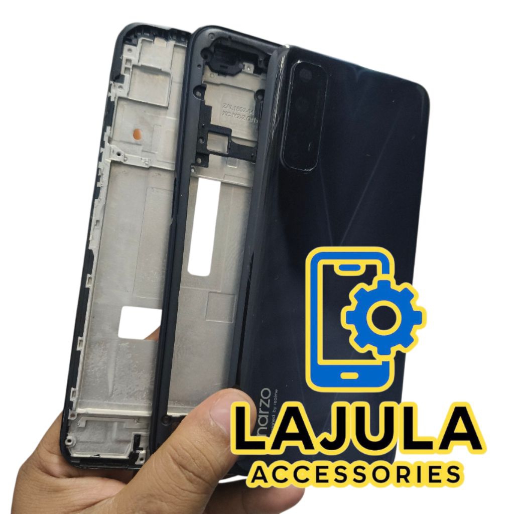 backcover backdoor kesing housing casing fullset realme narzo 20 pro kesing + frame