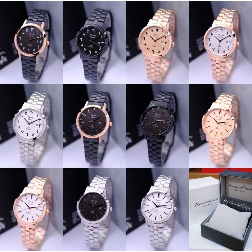 ALEXANDRE CHRISTIE 1007 AC1007LDB STAINLESS STEEL BLACK WANITA ORIGINAL