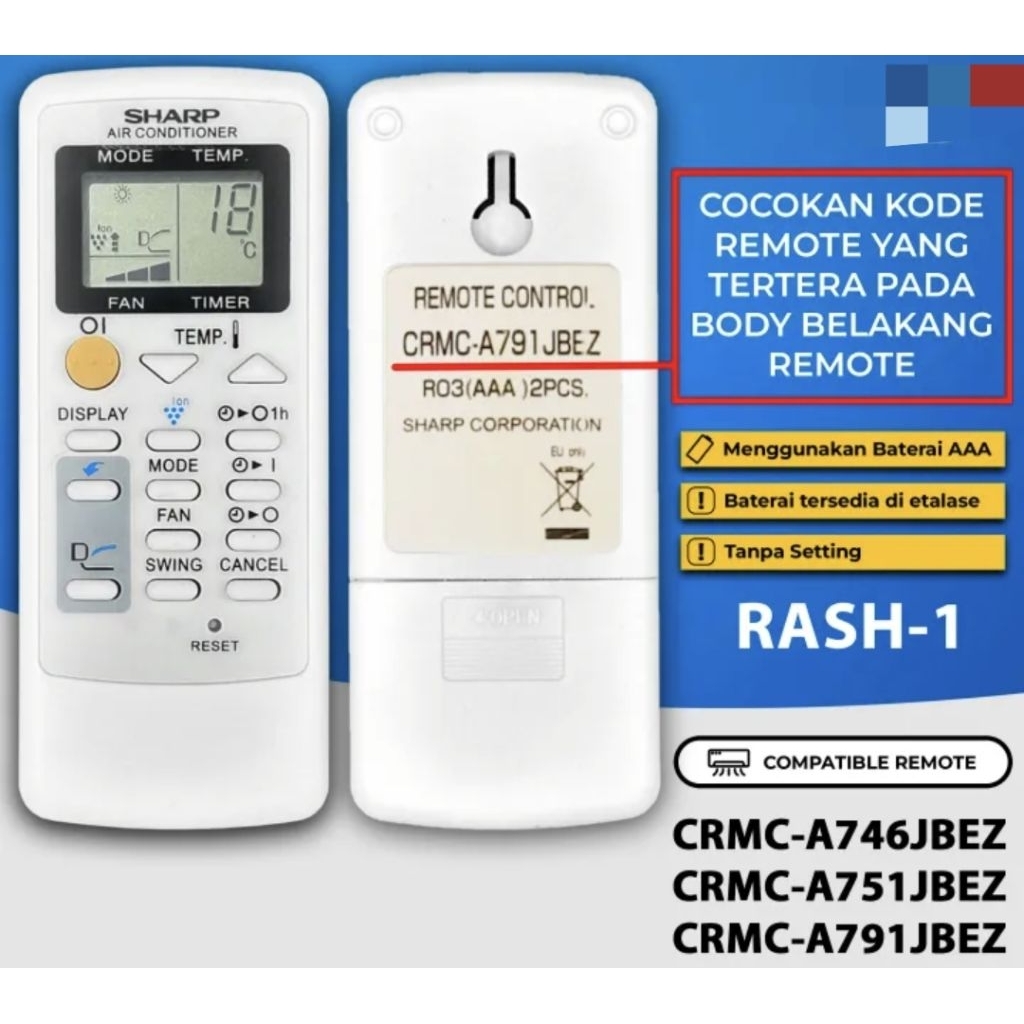 Remote AC SHARP CRMC-A746JBEZ CRMC-A751JBEZ CRMC-A791JBEZ CRMC-793JBEZ CRMC-A790JBEZ CRMC-A820JBEZ C