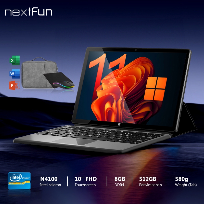 NEXTFUN LAPTOP 2in1 TABLET PC FHD IPS TOUCHSCREEN NOTEBOOK SSD 512GB DDR4 8GB INTEL WINDOWS 11