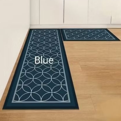 A04423 Set 2 pcs Keset Dapur PVC Circle Wave Kitchen mat minimalis 40x60 cm 40x120 cm