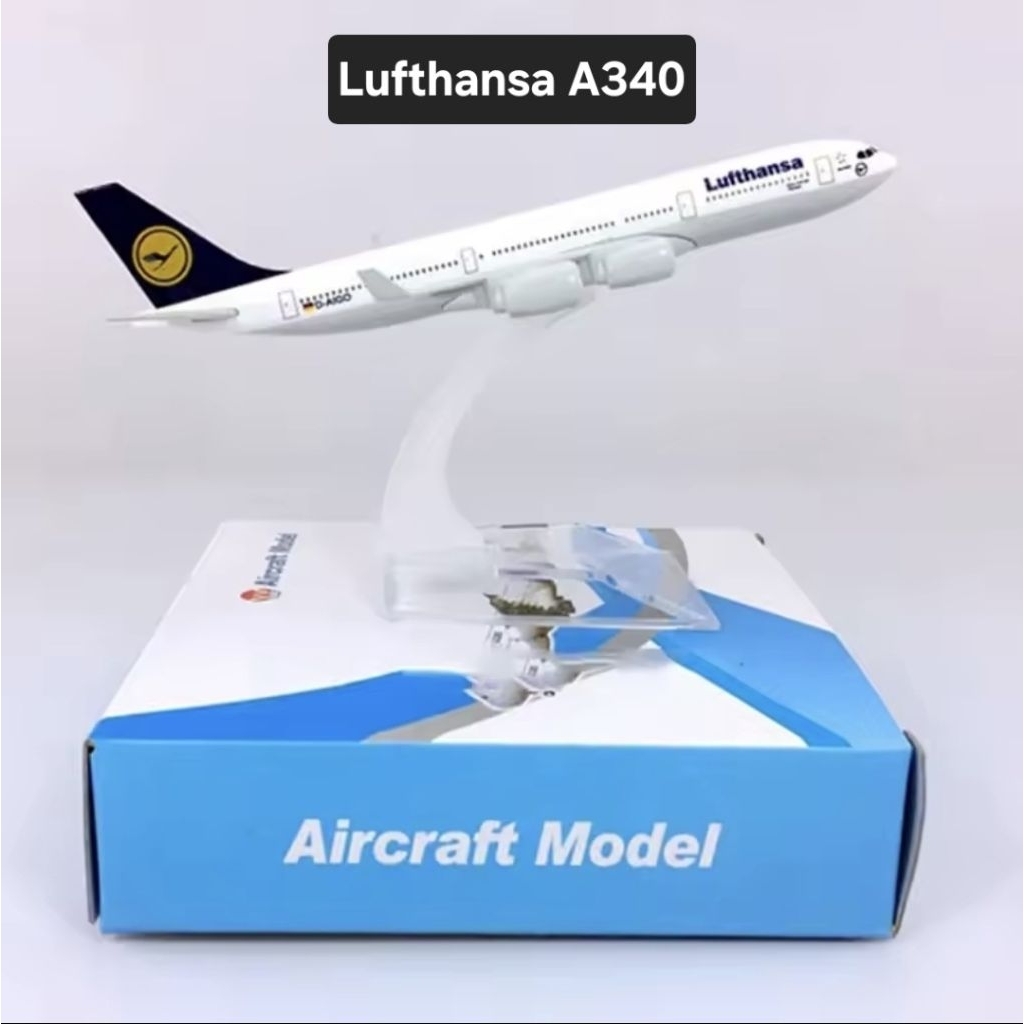 16cm Pesawat LUFTHANSA A340 Germany Diecast Metal Mainan Pajangan Hiasan Koleksi Anak