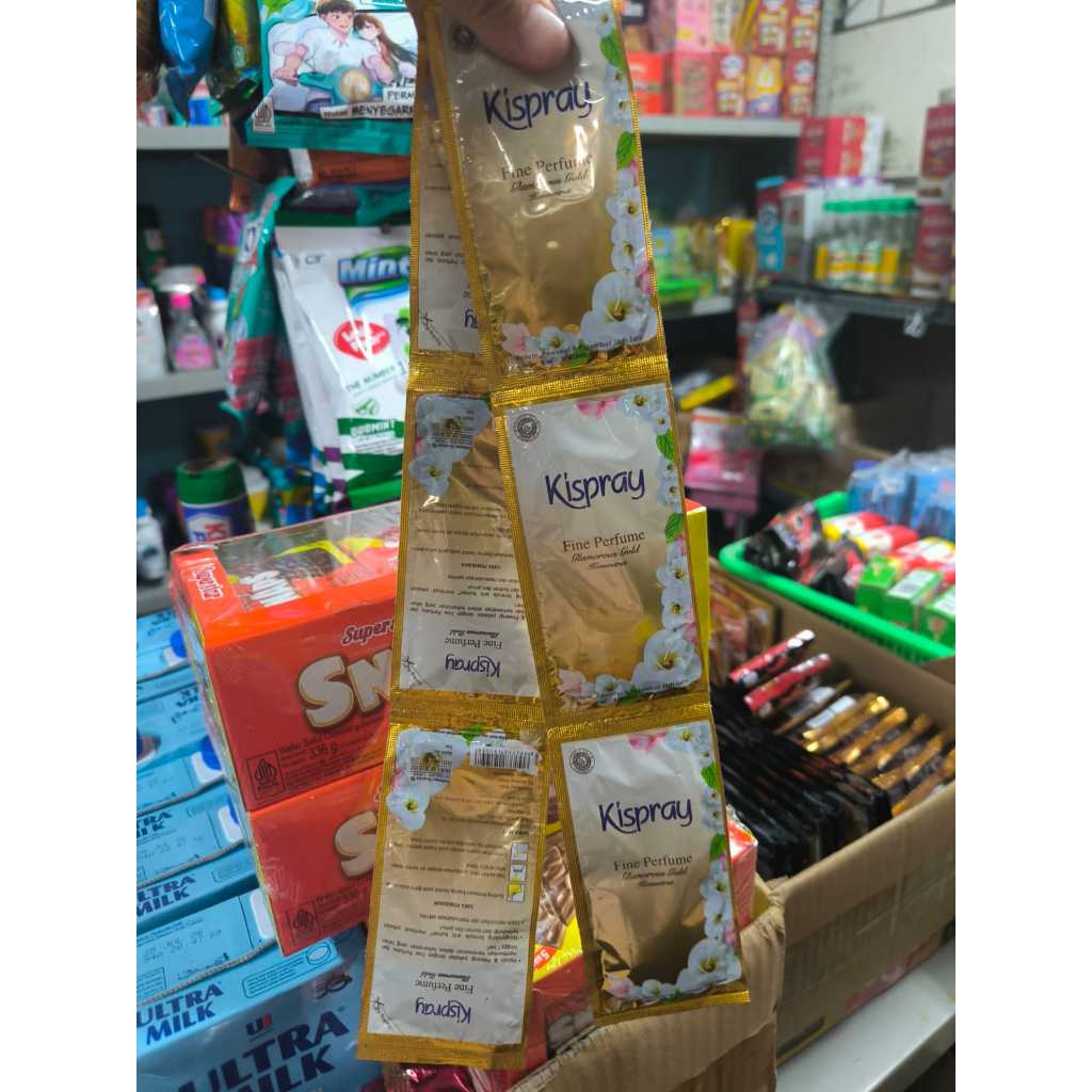 1 Renceng Kispray Gold Fine Parfume Isi 6 Sachet x 11 Ml