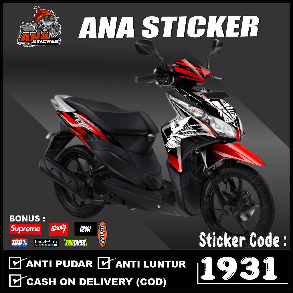 1931 Sticker decal motor vario karbu 110 techno Fullbody skotlet full set