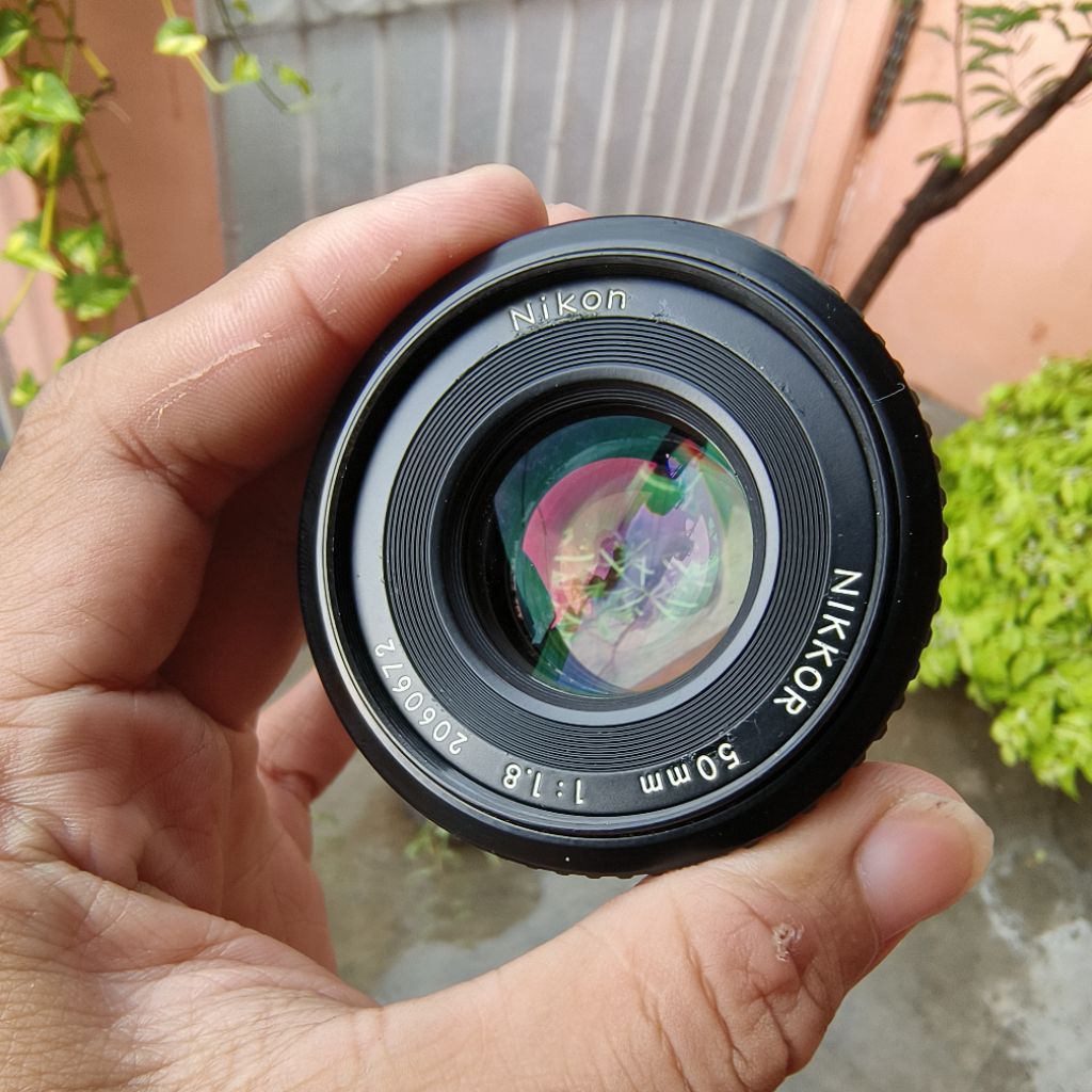 lensa manual nikon pancake 50mm f1.8 ais