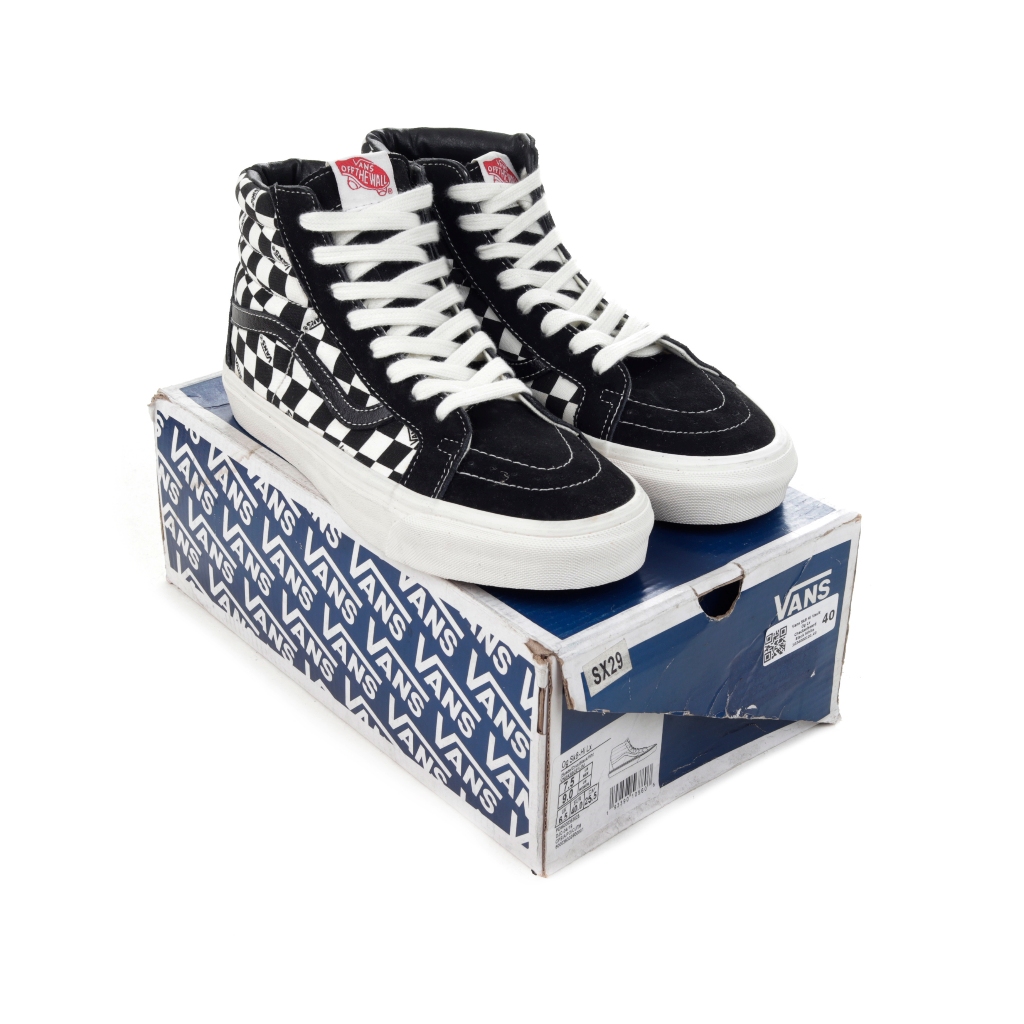 Vans Sk8 Hi Vault Og Lx Checkerboard Black White