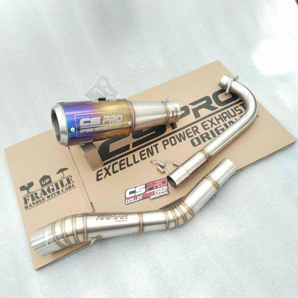 Knalpot racing full system original CS pro knalpot racing jupiter z, vega, supra125 type short gada 