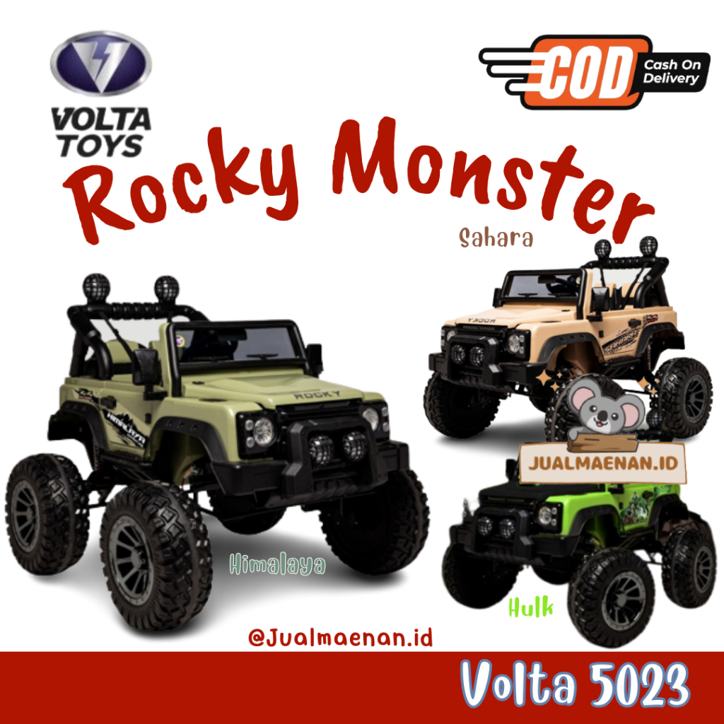 VOLTA 5008 Monster Himalaya Jeep Rocky Mobil aki mainan anak