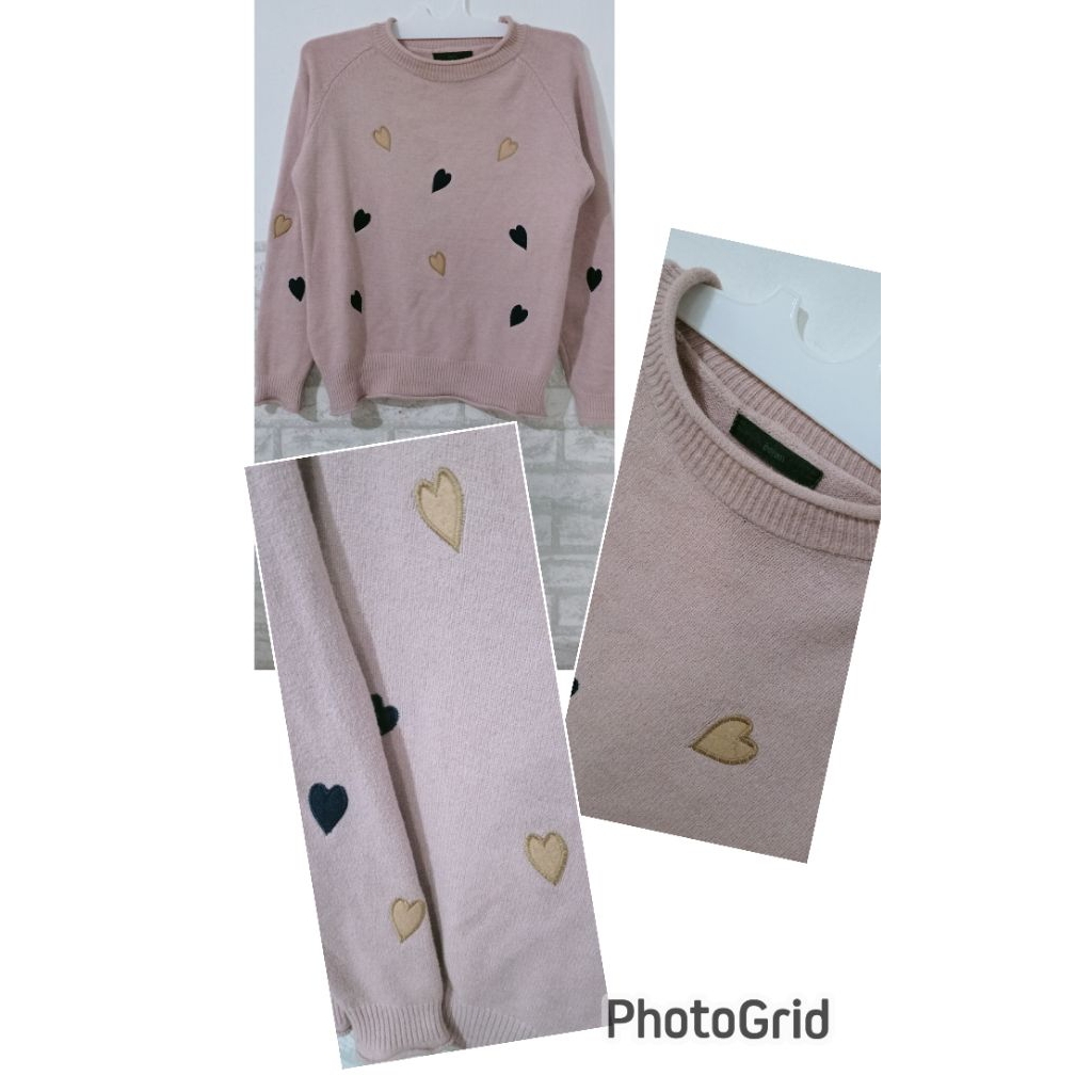 Sweater rajut bordir love (prelove)