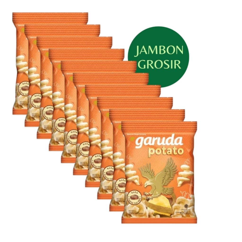 Garuda Crunchy Potato Daging Sapi BBQ Renteng 14 gr - 10 pcs