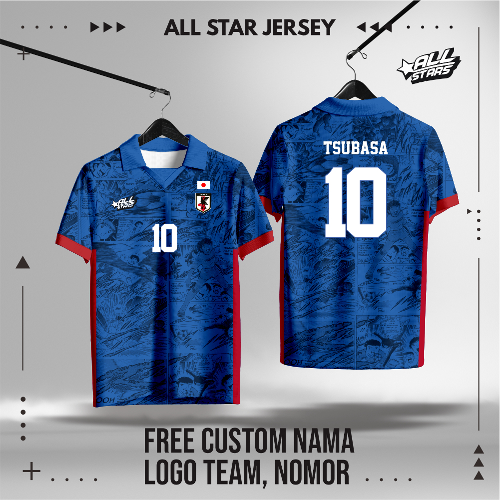 JERSEY FANTASI TIMNAS JEPANG x CAPTAIN TSUBASA | FREE CUSTOM NAMA | JERSEY TIMNAS JEPANG | JERSEY TS