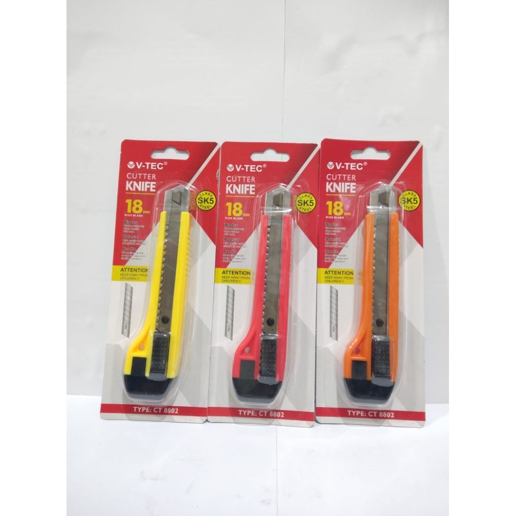[Bisa Grosir] Cutter Kecil V-TEC CT-8802 Pemotong Kertas Pisau Potong Kertas Isi Besar