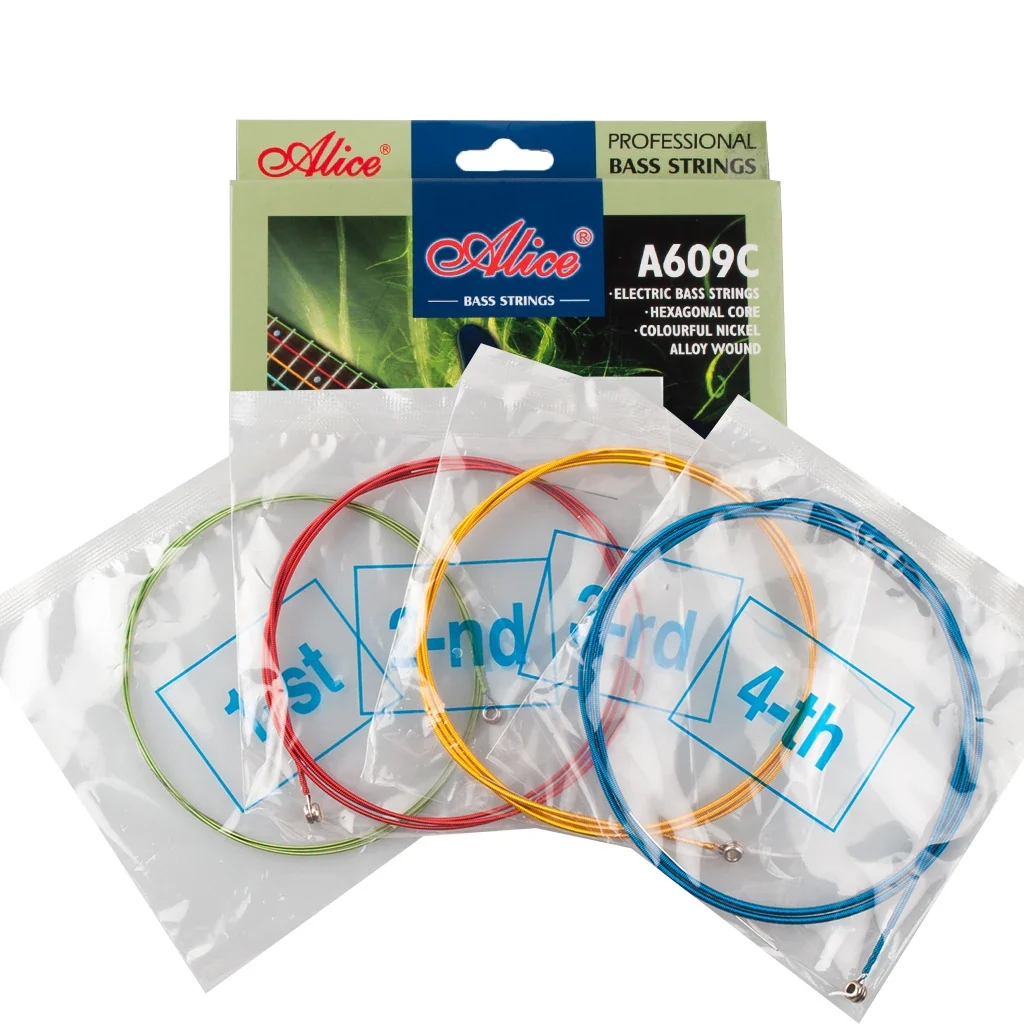 Senar Gitar Bass Elektrik Listrik Warna Warni Colourful Alice A609C 4 Senar 4-Strings Bass Guitar St