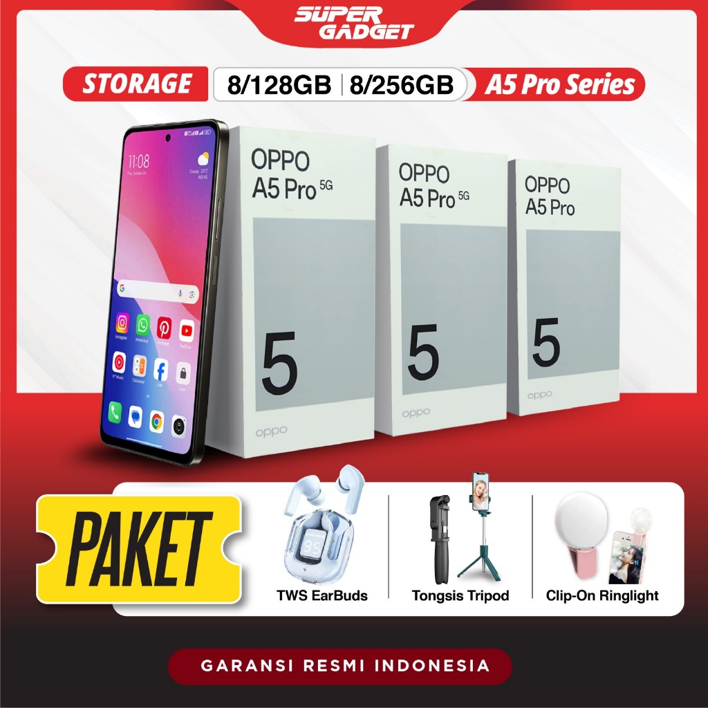 OPPO A5 Pro 4G 5G 8/128 8/256 GB 8GB 128GB 256GB HP Android Terbaru