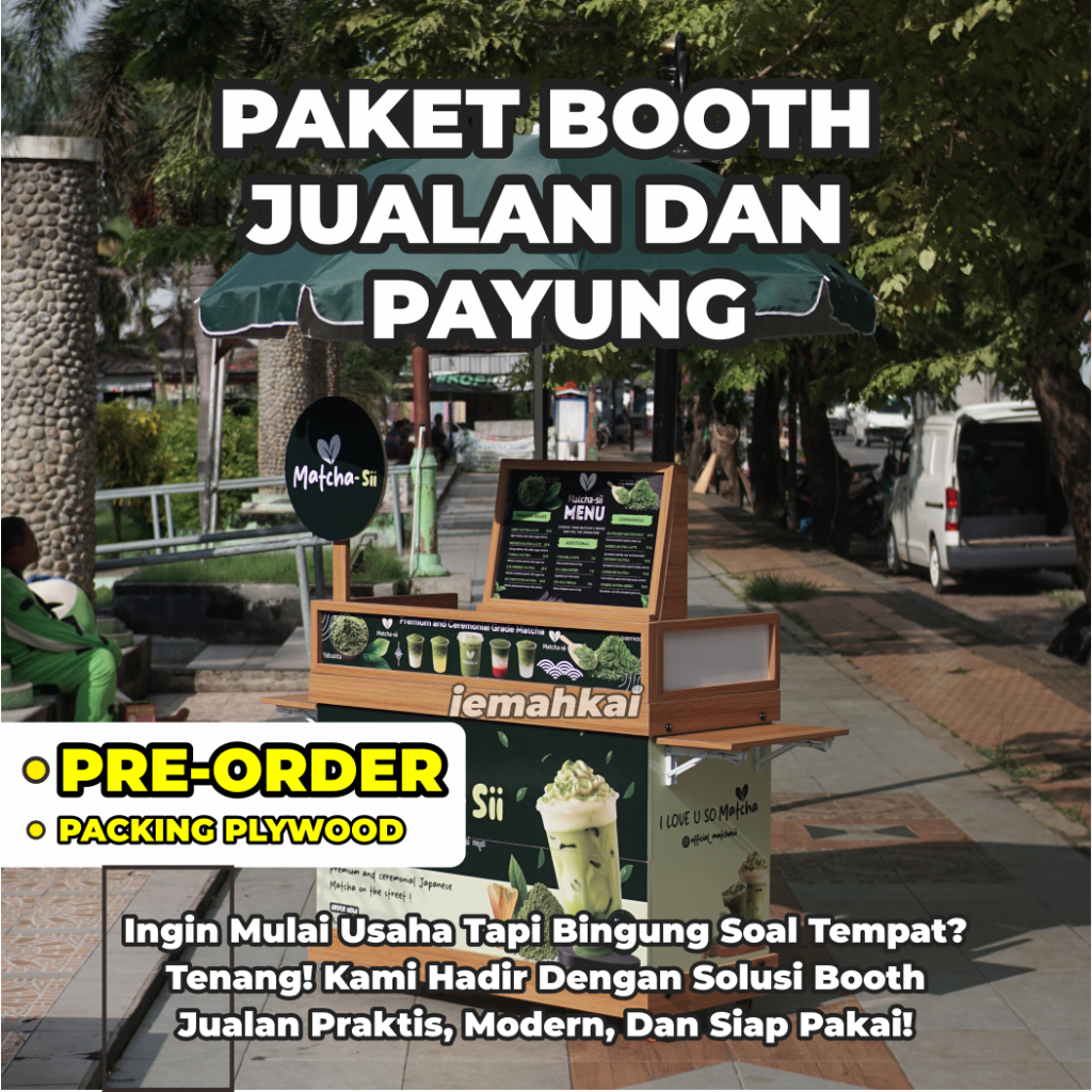[PRE-ORDER] Paket Booth Jualan + Payung | Paket Lengkap Siap Pakai untuk Makanan & Minuman