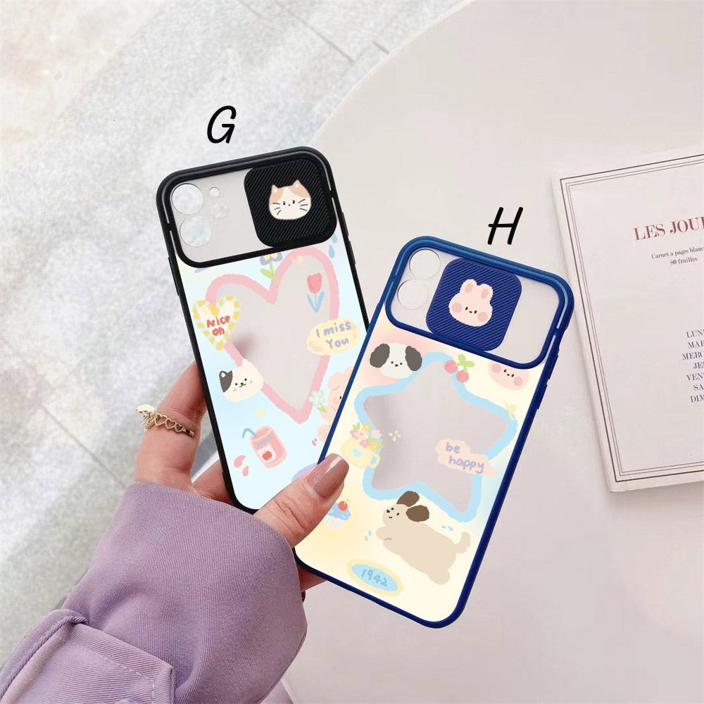 Case Slide SAMSUNG A02S A03S A12 A13 A20 A30 A20S A21 Rabbit Bear Cutie Kartun Lucu Silikon Hardcase