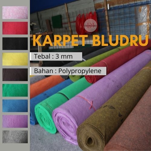 Karpet Bludru Meteran 3m x 4m Polos Tebal Murah