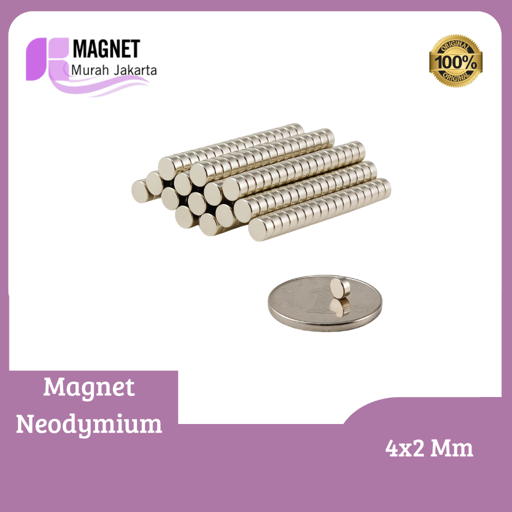 Magnet Neodymium Bulat 4x2 mm 4x2mm 4 x 2 mm 4mm x 2mm 4*2 mm 4*2mm