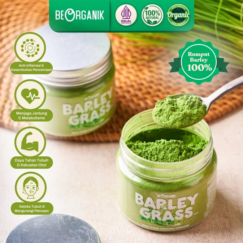 BEORGANIK BARLEY GRASS POWDER / RUMPUT BARLEY BUBUK 50GR