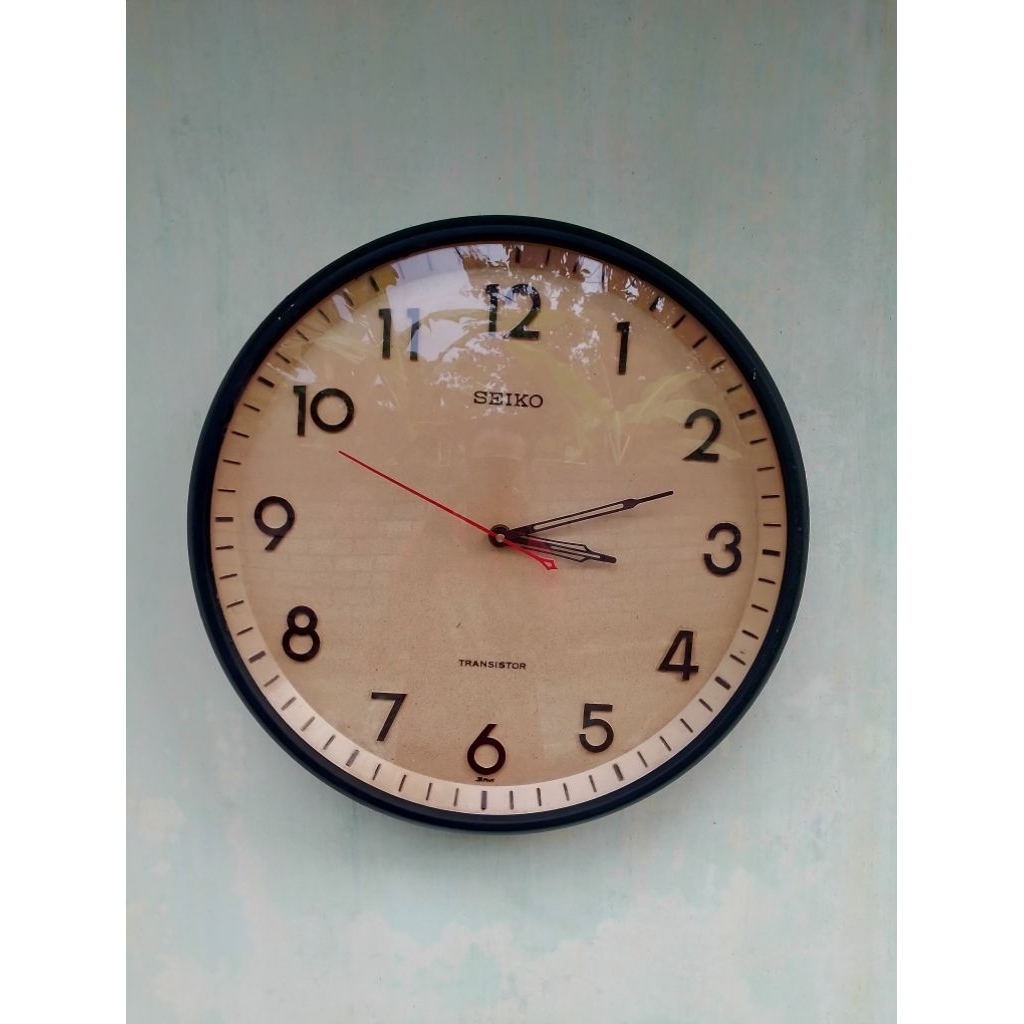 jam dinding "Seiko" japan kaca cembung rekondisi th 1970n jadul vintage