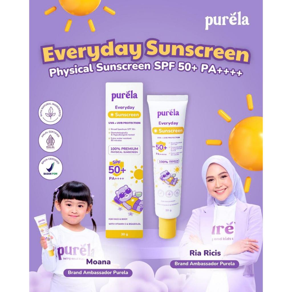 PURELA EVERYDAY SUNSCREEN SPF 50+ PA++++ | SUNSCREEN UNTUK ANAK-ANAK
