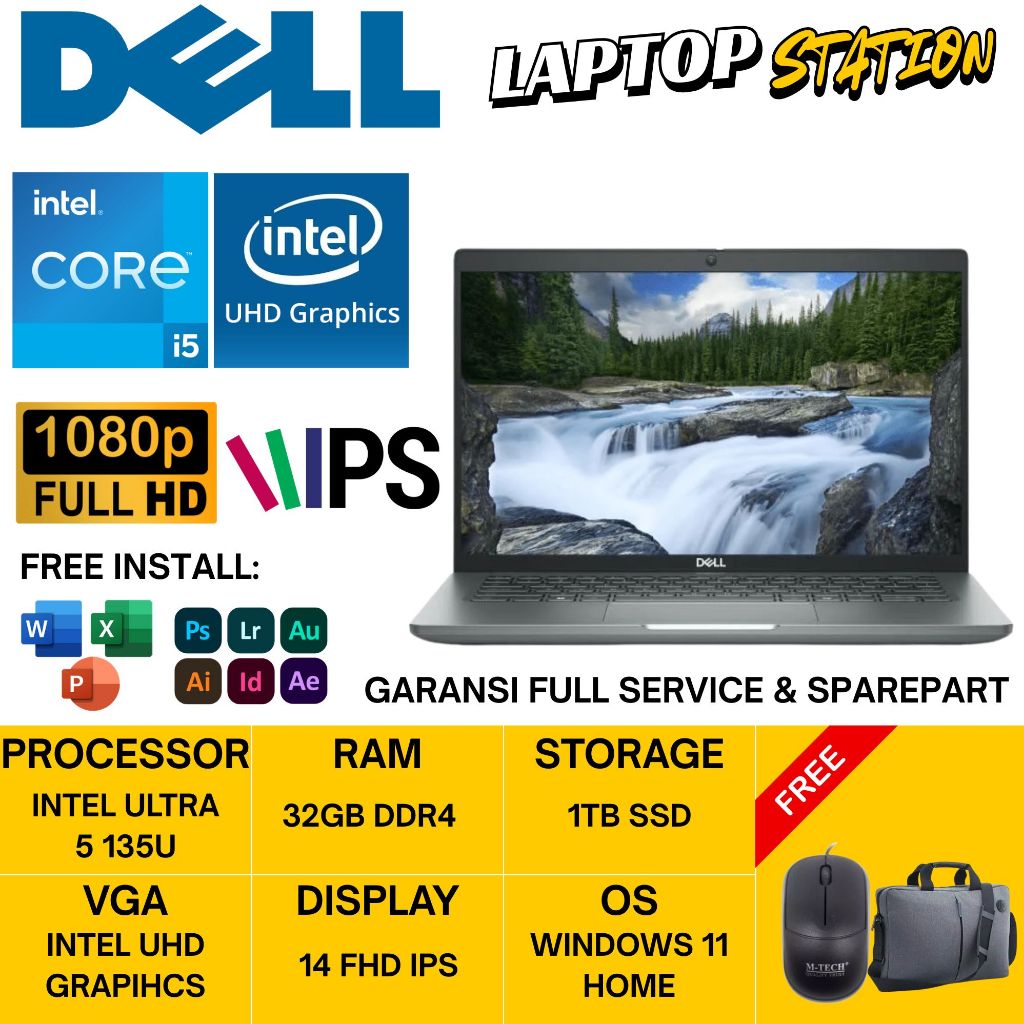 Dell Latitude 14 5450 Intel Ultra 5 135U RAM 32GB DDR5 1TB SSD 14.0 FHD IPS Windows 11 Pro