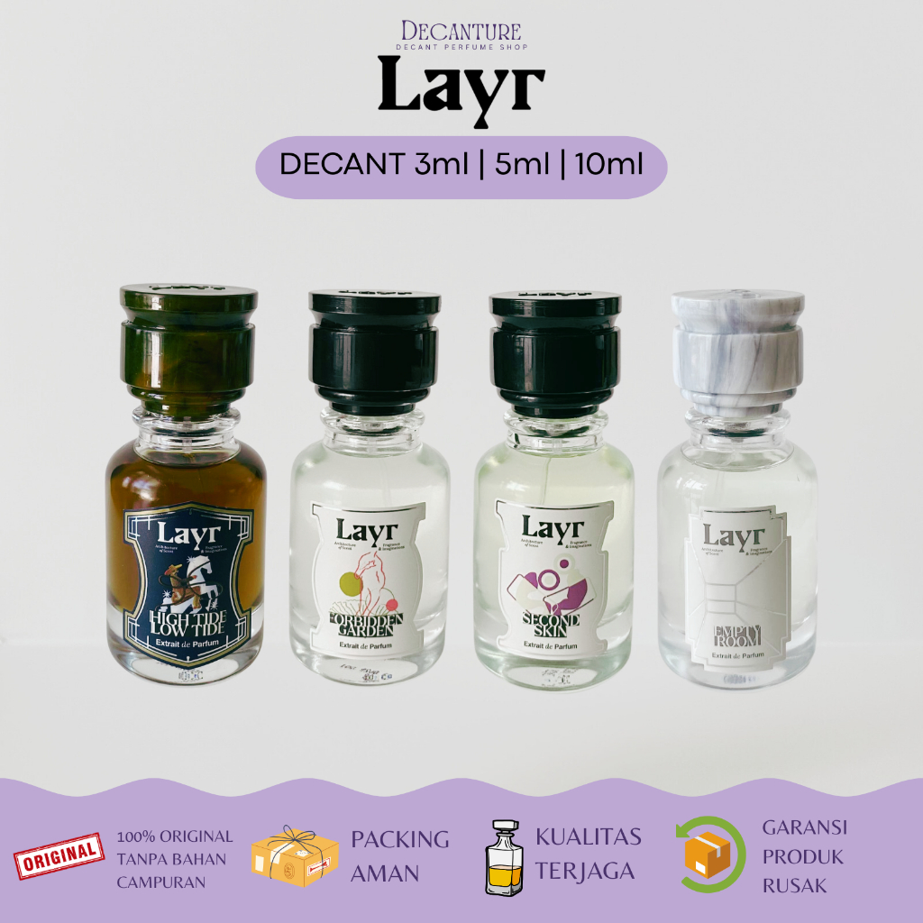 (DECANT) Parfum Layr - High Tide Low Tide | Forbidden Garden | Second Skin | Empty Room 3ml/5ml/10ml