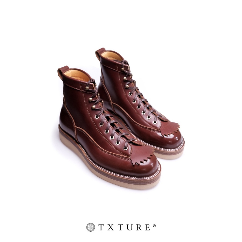 TXTURE — Sanity Monkey Boots — Redbrown — Handwelted Leather lace-to-toe Shoes