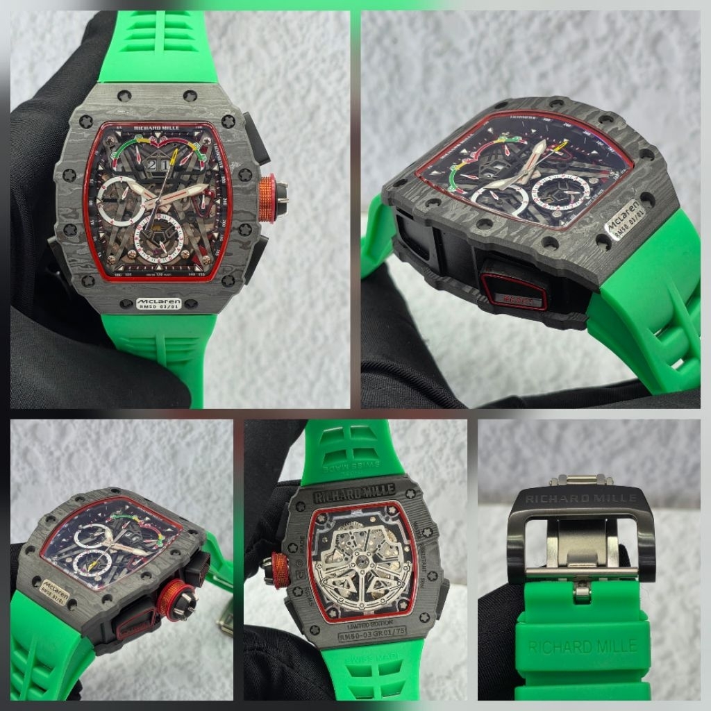 Jam mewah RM automatic 42mm McLaren 50-03 carbon swiss ETA