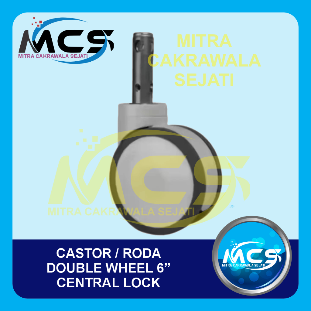 Castor / Roda Hospital Bed (Rumah Sakit) Double Wheel Central Lock 6" inch