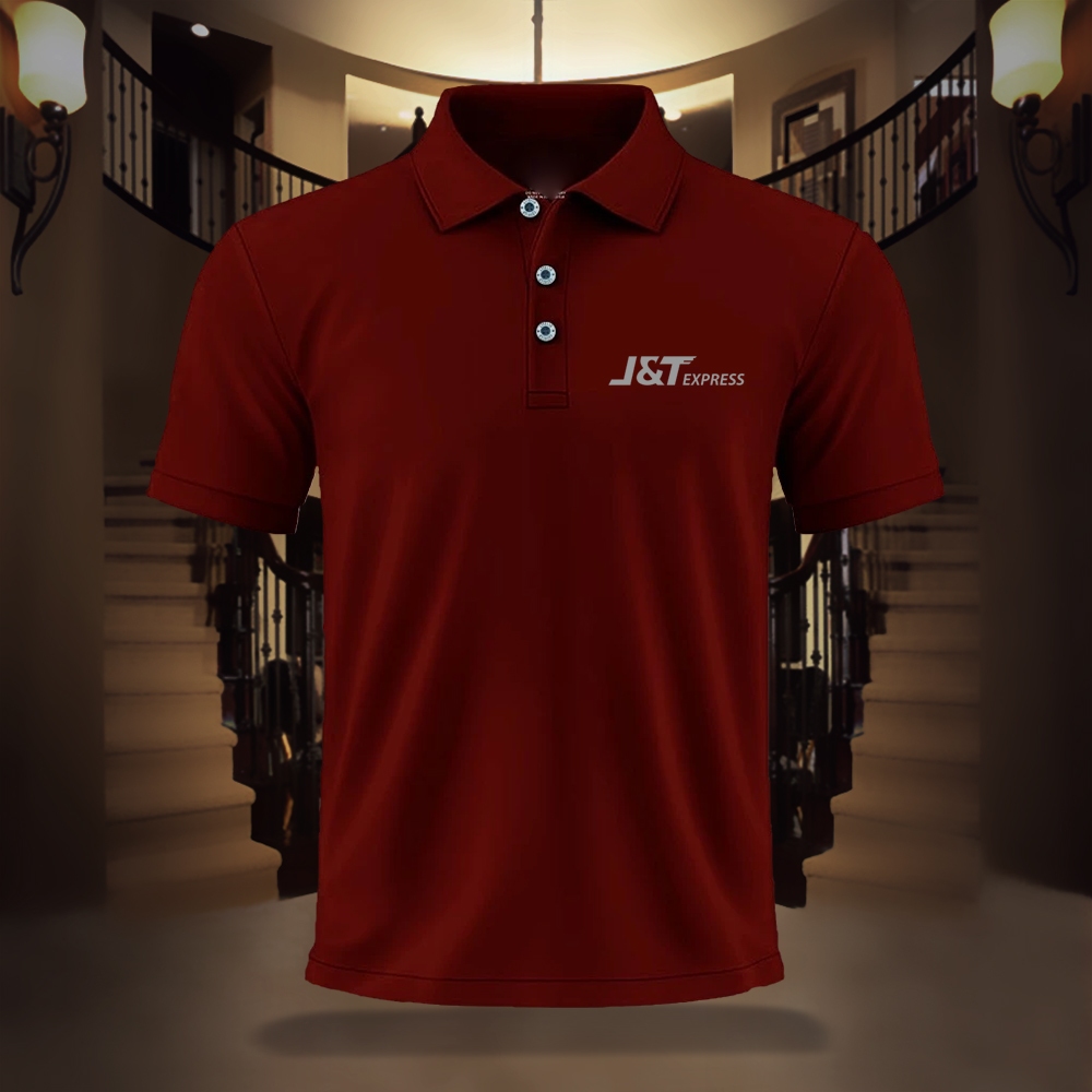 PROMO Kaos Polo Unisex Kerah JNT express logo Silver COD