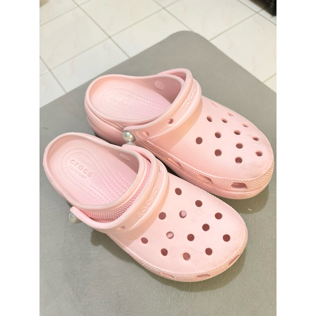 preloved original crocs classic clog pearl pink