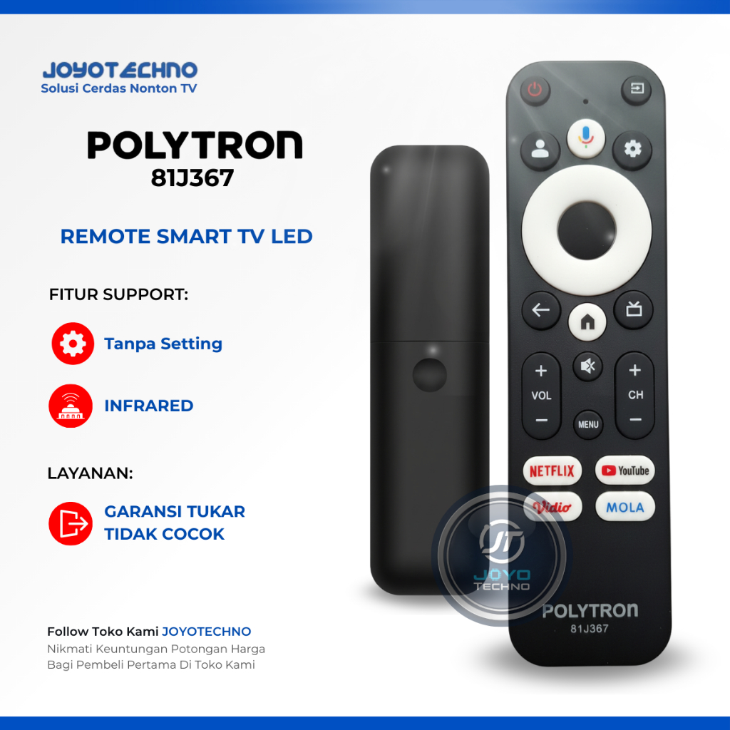 Remote Polytron 81J367 Android Smart TV Polytron Infrared