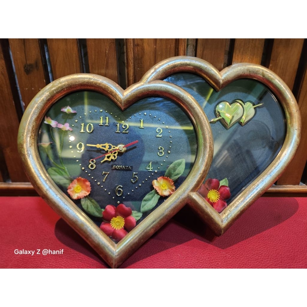 jam dinding sonata model bunga love 3d lawas jadul