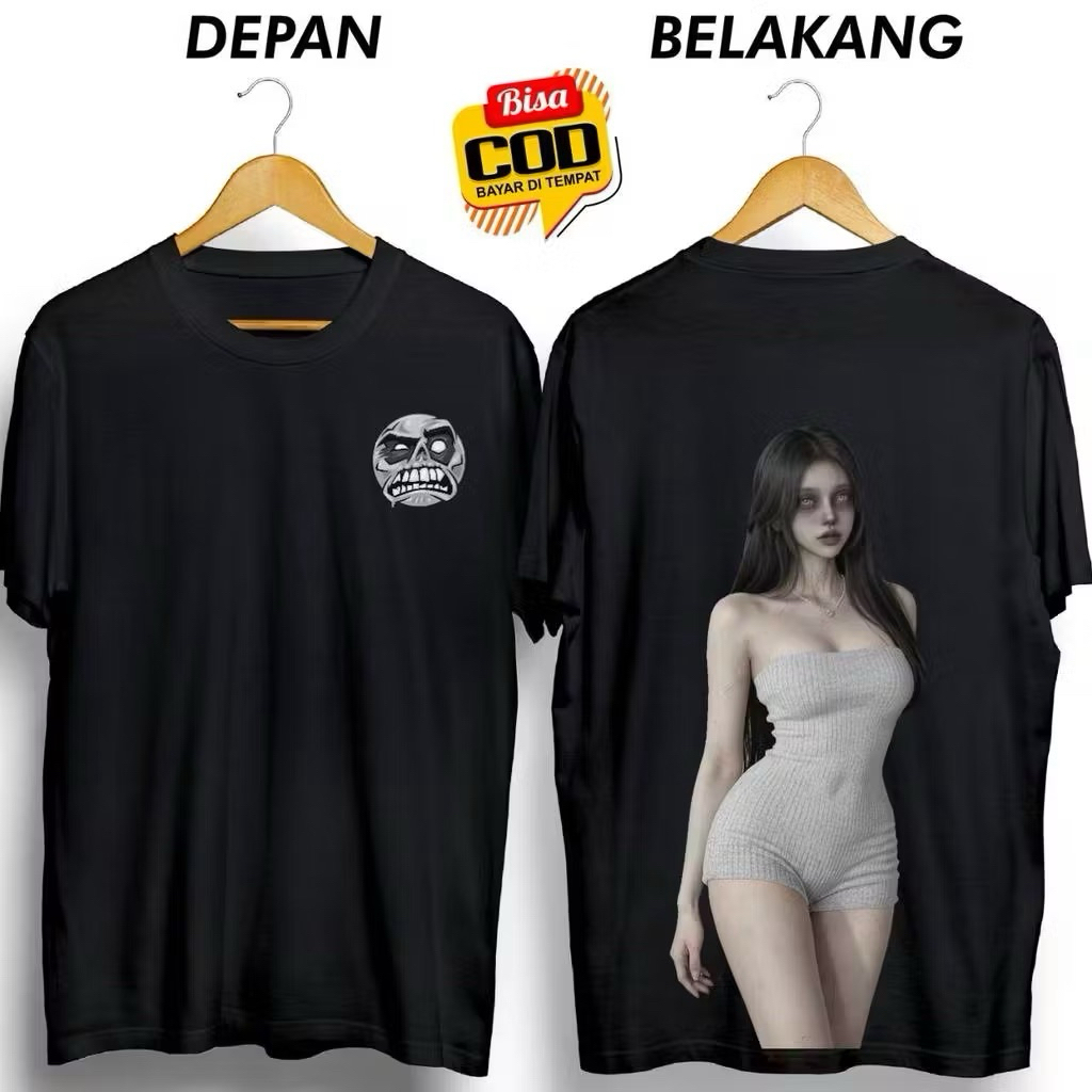 KAOS ATASAN DISTRO PRIA HANTU CEWE CANTIK SEKSI