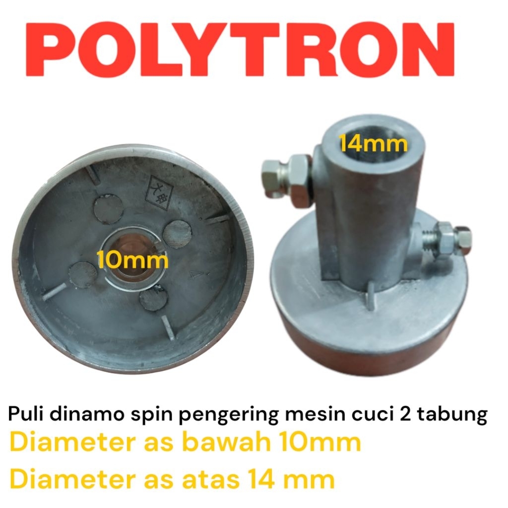 Puli dinamo spin pengering mesin cuci polytron 2 tabung